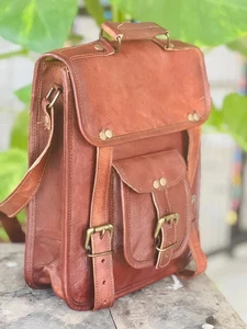 Bag Leather Vintage Messenger Laptop Men's Genuine Satchel Briefcase Shoulder - Picture 1 of 5