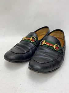GUCCI Men's Sherry Line Horsebit Loafers Size 6 Black Leather 581513 From Japan - Picture 1 of 12