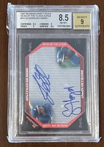 2007 Bowman Draft Picks Dual Auto Jason Heyward & Jonathan Gilmore /174 BGS 8.5 - Picture 1 of 4