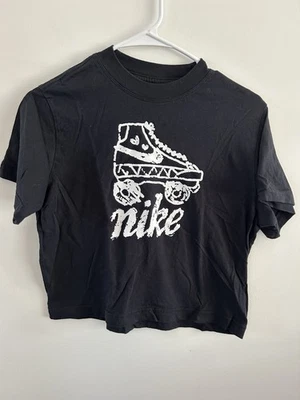 Nike Shirt Girls Medium Black Loose Fit Roller Skate Graphic Tee T Shirt - Image 1 of 4