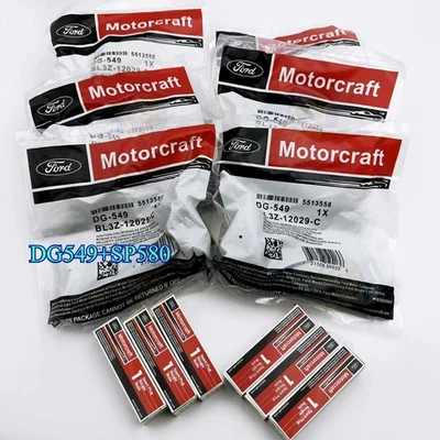 6PCS GENUINE DG549 Ignition Coil SP580 Spark Plug For Motorcraft Ford F150 3.5L - Image 1 of 4
