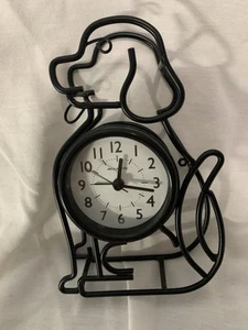 AcuRite Black Metal Dog Wall Desk 7.5” Quartz Clock Tested Working - Picture 1 of 4