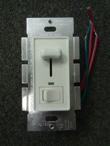 White Low Voltage Incandescent Slide Dimmer 700W Single Pole 3-Way Preset Switch - Picture 1 of 3