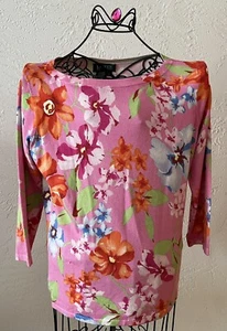 Lauren Ralph Lauren Damen Gr. Medium hell geblümt Seide/Nylon Top - Bild 1 von 7