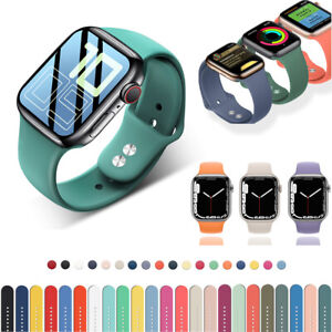 For Apple Watch Series 8 7 6 5 4 3 SE Silicone Sport Band Strap 42/40/44/41/45mm