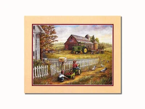 John Deere Traktor Drivin' Lady Wandbild 8x10 Kunstdruck - Bild 1 von 1