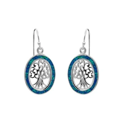 Opale Gemma 925 Argento Massiccio Vita Albero Forma Gioielli Pendente/Orecchini - Immagine 1 di 3