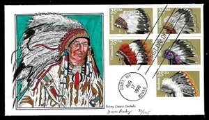 2501-5 25c Stamps (1990) NATIVE AMERICANS FDC HD/HP FROM PASLAY CLASSIC CACHETS - Picture 1 of 1