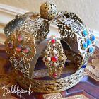 Antique 4" Ormolu Jeweled Santos Crown † Catholic Saint Infant of Prague Mary †