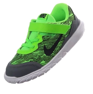 Nike Non-Tie Sneakers Electric Green/Grey/White/Black Flex Little Boys Size  7 - Picture 1 of 3