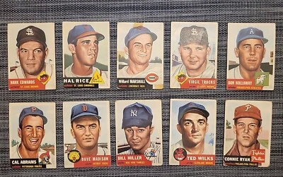 1953 Topps Baseball Lot Of 10 (90,93,95,96,97,98,99,100,101,102) VG - Image 1 of 4