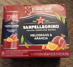 Sanpellegrino Sparkling Water, Orange & Pomegranate Flavor, 6 Pk (11.15 FL oz) - Picture 1 of 3