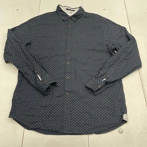 International Report Navy Blue Printed Long Sleeve Button Up Mens Size Large - Picture 1 of 7