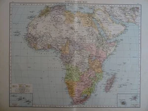 Große viktorianische Karte 1896 von AFRIKA The Times Atlas 1. Generation - Bild 1 von 2