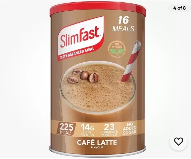 SlimFast Shake Powder Latte Diet Weight Loss Drink Meal Replacement 584g  - Image 1 of 1