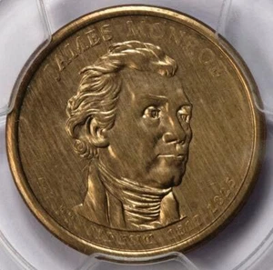2008 PCGS MS64 Mis-Annealed Planchet And Filled Die Monroe Dollar Mint Error Wow - Picture 1 of 4
