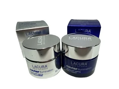 Lacura Caviar Illumination Anti Aging Day Cream SPF 15 + Night Cream Brand New - image 1 of 4