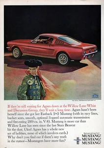 Ford Mustang Fastback 289 1965 Willow Lane anuncio original impreso en color - Imagen 1 de 1