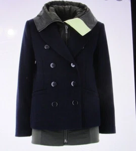 ARMANI EXCHANGE TWO-IN-ONE DOUBLE BREASTED PEACOAT WITH HOOD XS NWT $360.00 - Picture 1 of 5