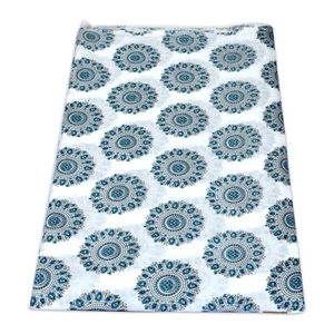 5 Yard Indian Handmade Block Flower Print Cotton Indian Natural White Fabric - Picture 1 of 5