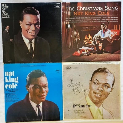 Vintage 4 LP Lot #131: Nat King Cole The Christmas Song, Best Of, Smiling, Love - Image 1 of 4
