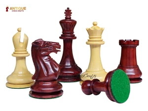 1849 Jaques Repro Staunton Chess Pieces Only Vintage 3.75" Boxwood/Budrose wood - Picture 1 of 11