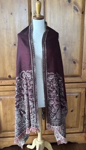 Ralph Lauren Women's Paisley Scarf Wrap 100% Acrylic Double Sided 75.5”x 28.5” - Picture 1 of 14