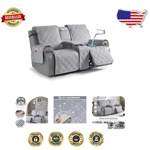 Durable 5-Layer Waterproof Loveseat Recliner Cover - Modern Comfort with Console - Picture 1 of 10