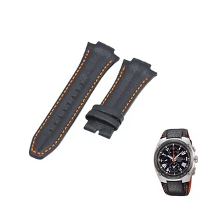 Correa de reloj Sportura 7T62-0ED0 15 mm de cuero negro para Seiko - Imagen 1 de 7
