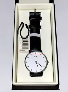 Daniel Wellington 0961DW Classy Sheffield Steel Black Leather Band Women's Watch - Picture 1 of 10