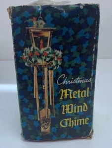 Vintage New in Box Christmas Metal Wind Chimes Hong Kong Mfg for SNP Chicago - Picture 1 of 10
