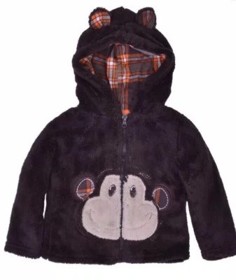 Sudadera con capucha/chaqueta con cremallera difusa mono marrón nuevo con etiquetas para niños pequeños Foto 1 de 4