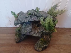 Large Fish Tank Aquarium Terrarium Decor Ornament Rock Cave with Plants Lifelike - Picture 1 of 17