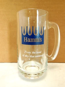 VINTAGE HAMM'S BIERGLAS KRUG AUS DEM LAND DER HIMMELBLAUEN WASSER BLAUE BÄUME & KRONE - Bild 1 von 7