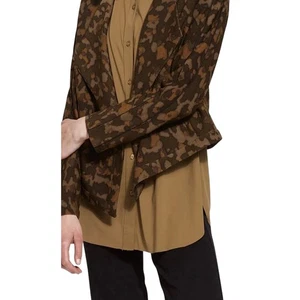 Blazer Lysse S Sophia recortado frente abierto pluma crepé suave estampado abstracto  - Imagen 1 de 11