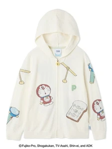 【Ivory Size L】Doraemon × Gelato Pique Jacquard Cardigan Hoodie Men - Picture 1 of 7