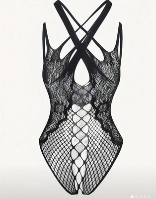 Lo último Peluche Jacquard Rejilla, Body Tanga Hueco Sin Mangas, Para Mujer... Foto 1 de 4