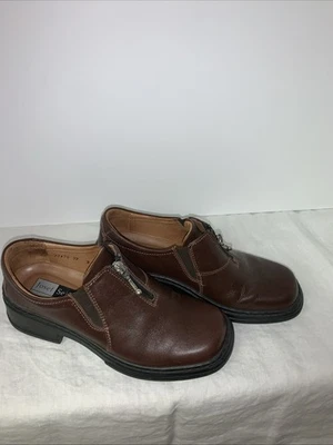 Josef Seibel Womens Brown Leather Square Toe Loafer Size 37 Old Money Y2K Preppy - Image 1 of 4