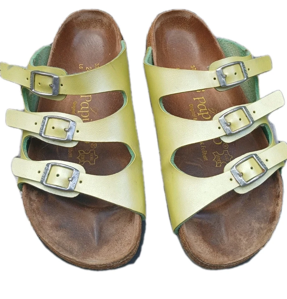 BIRKENSTOCK FLORIDA PAPILLIO IRIDESCENT WOMENS FOOTBED SANDALS S 4.5 EU 37 USED - Image 1 of 4