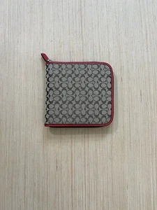 Organizador Porta CD Coach Vintage Marrón Rojo Firma Monograma - Imagen 1 de 18