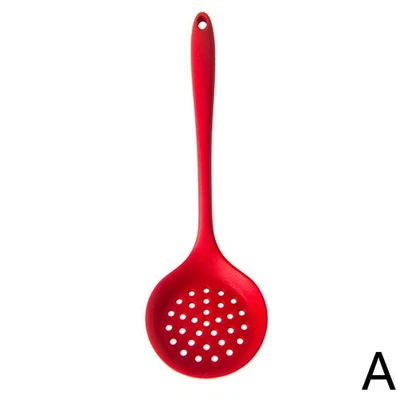 ·Silicone Slotted Skimmer Spoon Foodgrade Silicone Antislip Handle S7P9 - Image 1 of 4