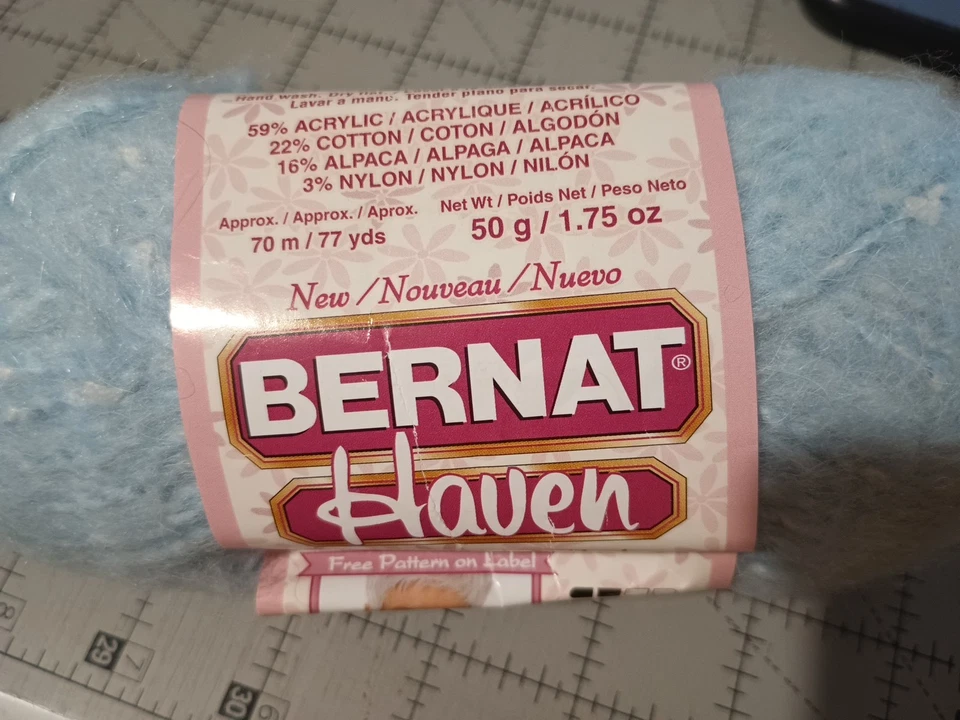 Bernat Haven Yarn for Knitting Fluffy Soft Alpaca Blend 50gr Blue