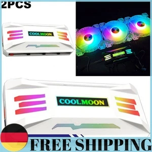 2 Stücke COOLMOON RGB Controller 4Pin PWM 5V 3Pin ARGB Lüfter Fernbedienung (Wei - Bild 1 von 12