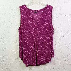 Torrid Pink Star Print V-neck Button Up Tank Top Size 2X - Picture 1 of 7