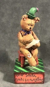 Jim Shore Vintage Max Bear Dear Santa Jointed Arm 1996 Christmas Letter Chair - Picture 1 of 5