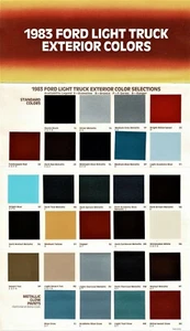 1983 Ford F-Series Pickup Truck Bronco Econoline Factory Paint Chip Brochure - Picture 1 of 1