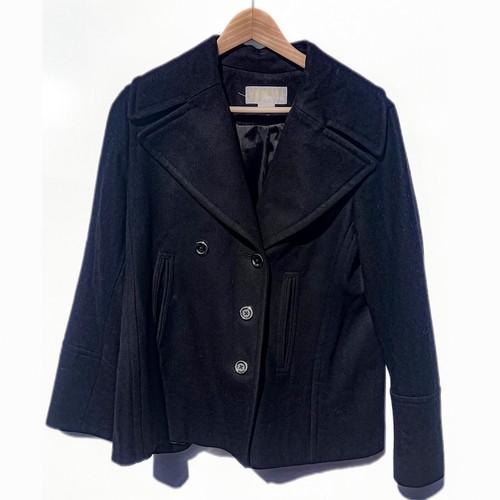 Cappotto da donna Michael Kors grande nero cappotto doppio petto