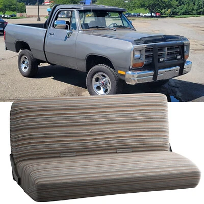 Manta de sillín de banco de camioneta de tamaño completo cubierta de asiento de auto a rayas para Dodge W150 W250 Foto 1 de 4