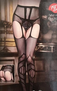 Women High Waist Pantyhose Fishnet Stockings Mesh Tights Thigh High Socks Black - Picture 1 of 1