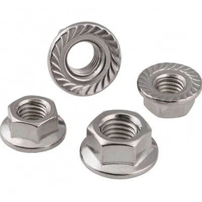 Flanschmutter DIN 6923 Edelstahl Sperrzahnmuttern M4 M5 M6 M8 M10 M12 Bundmutter - Bild 1 von 4